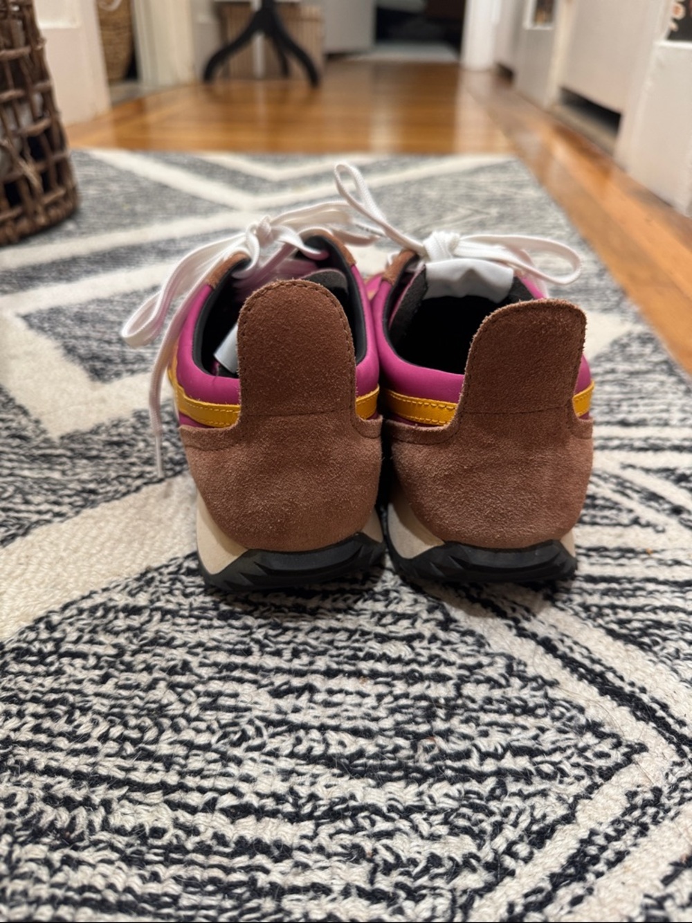 rag & bone Magenta and Brown Runner Sneakers with Yellow Accent - Picture 3 of 11